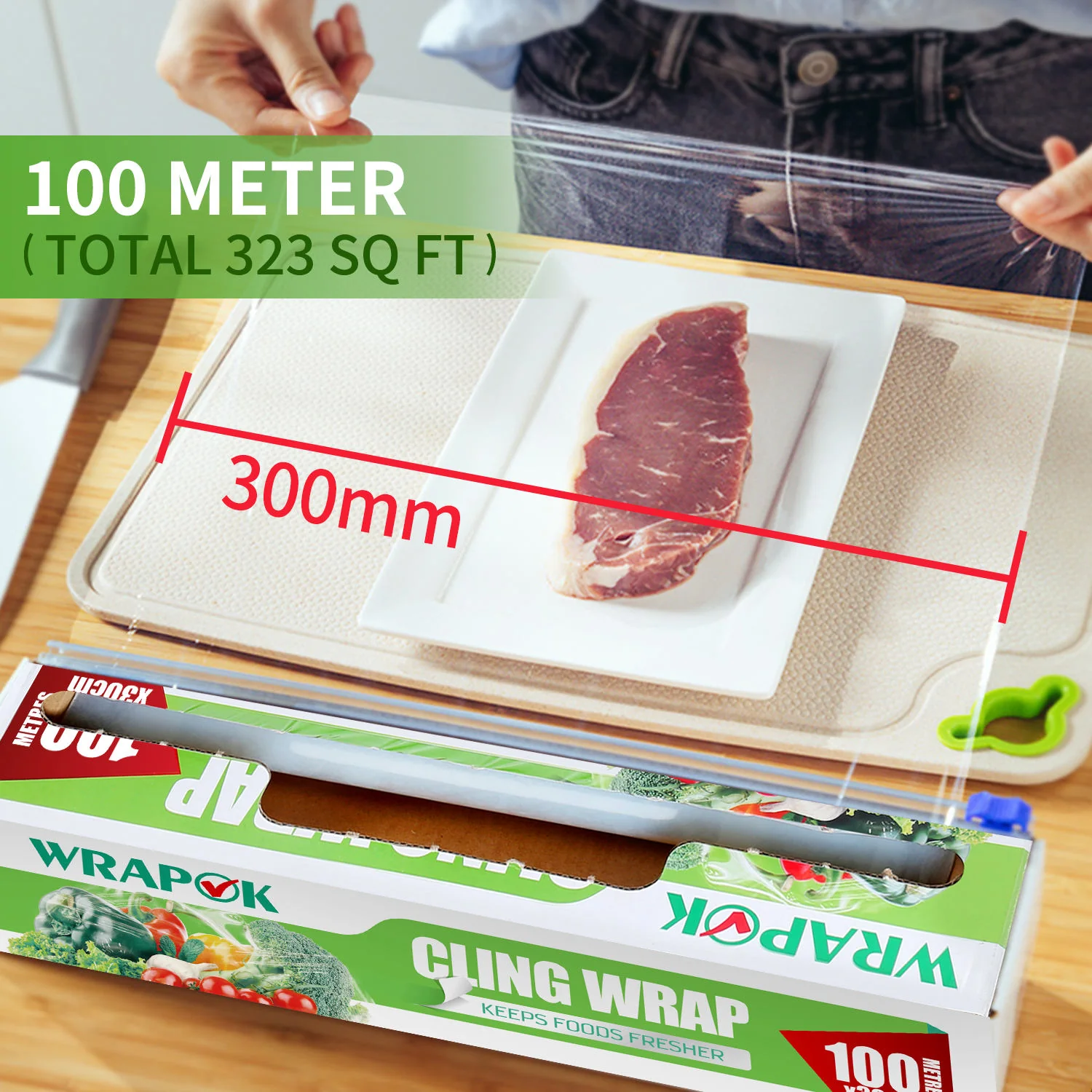 Cling Film Cutter Box - PE Cling Film with Dispenser | Baodafor