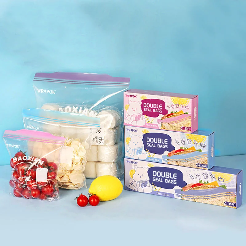 Food storage bag, plastic kitchen zipper sealed bag