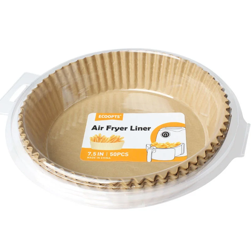 8.5-inch 100-pack non-stick blister-style square brown parchment paper liners, suitable for air fryers, reusable, oil-resistant coating, suitable for food, bread, and other purposes