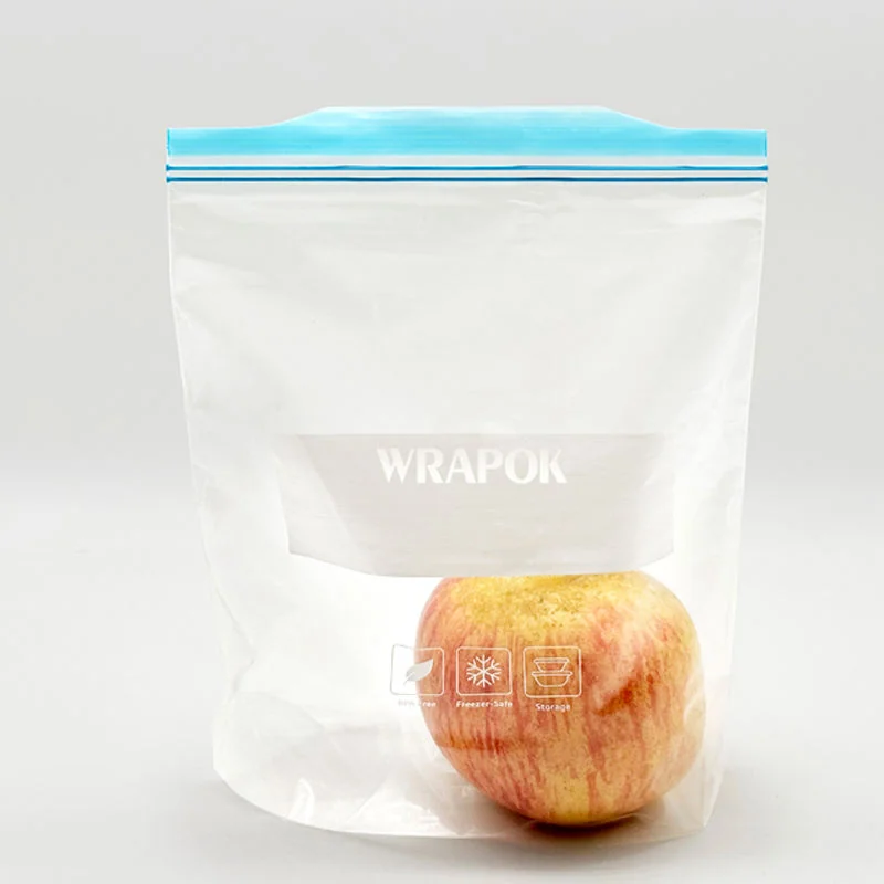 PE customizable, removable double-zippered, expandable bottom, BPA-free leak-proof zipper plastic food storage bag for frozen storage