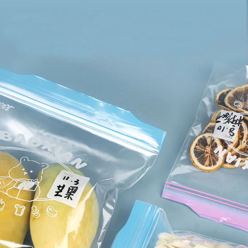 PE customizable, removable double-zippered, expandable bottom, BPA-free leak-proof zipper plastic food storage bag for frozen storage